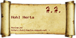 Hohl Herta névjegykártya